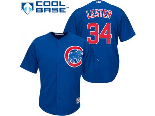 Blue Jon Lester Men #34 Majestic MLB Chicago Cubs 1994 Turn Back The Clock Jersey