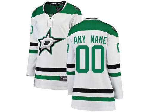 Breakaway White NHL Away Women's Jersey Customized Dallas Stars