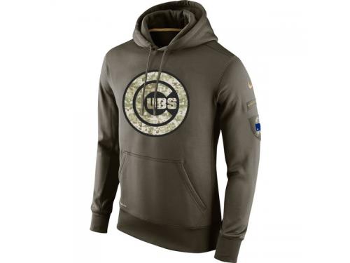 Chicago Cubs MLB Nike Olive Salute To Service KO Performance Hoodie