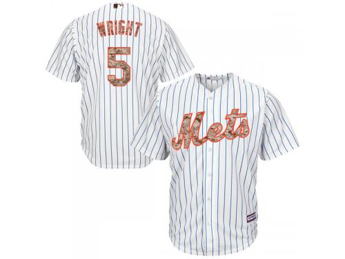 David Wright New York Mets Majestic USMC Digital Camo Player Jersey - White