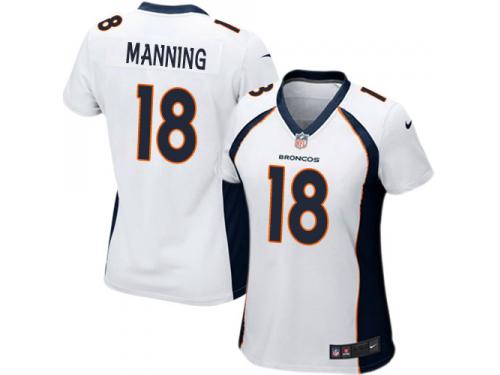 Denver Broncos Peyton Manning Women's Road Jersey - White Nike NFL #18 Game