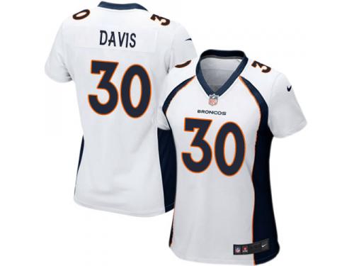 Denver Broncos Terrell Davis Women's Road Jersey - White Nike NFL #30 Game