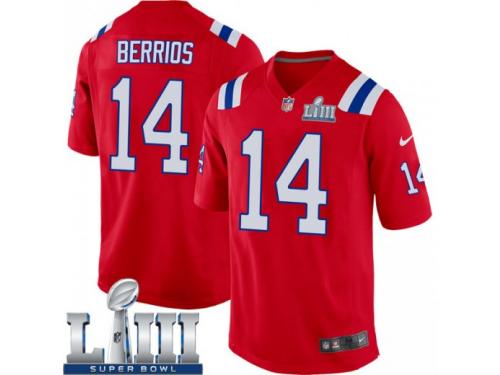 Game Men's Braxton Berrios New England Patriots Nike Alternate Super Bowl LIII Jersey - Red