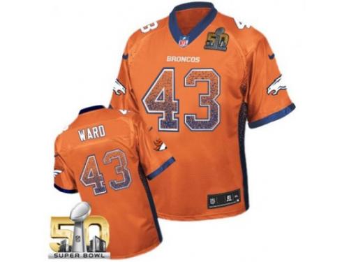 Game T.J. Ward Men Jersey - Denver Broncos #43 Drift Fashion Orange Super Bowl 50 Bound Nike NFL