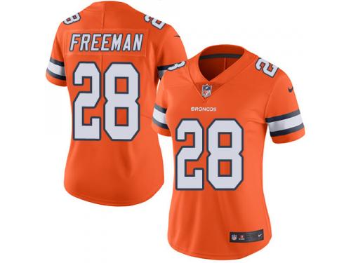 Limited Women's Royce Freeman Orange Jersey NFL Nike Denver Broncos #28 Rush Vapor Untouchable