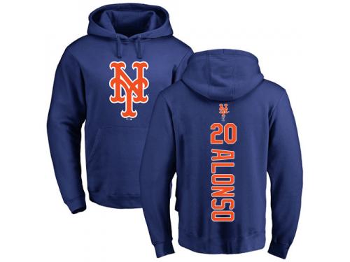 Men #20 Pete Alonso Royal Blue Baseball - Backer New York Mets Pullover Hoodie