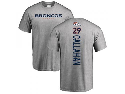 Men #29 Bryce Callahan Ash Football Backer Denver Broncos T-Shirt