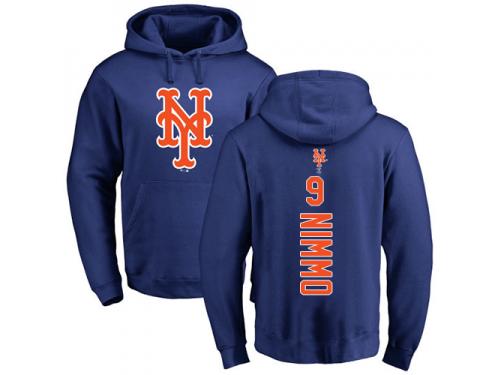 Men #9 Brandon Nimmo Royal Blue Baseball - Backer New York Mets Pullover Hoodie