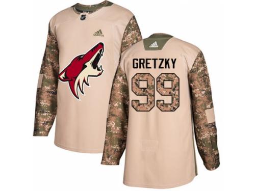 Men Adidas Arizona Coyotes #99 Wayne Gretzky Camo Veterans Day Practice NHL Jersey