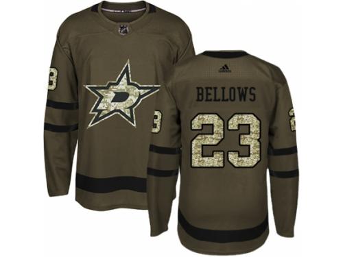Men Adidas Dallas Stars #23 Brian Bellows Green Salute to Service NHL Jersey