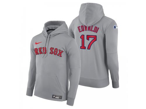 Men Boston Red Sox Nathan Eovaldi Nike Gray Road Hoodie