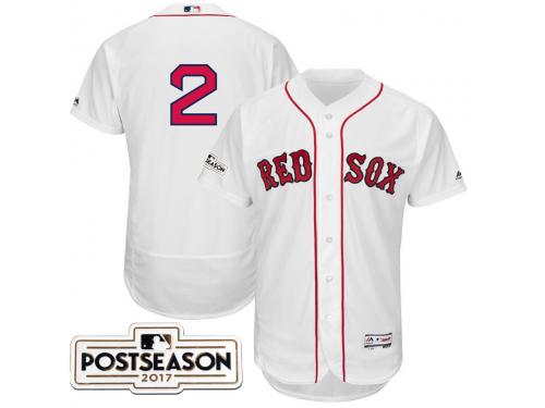 Men Boston Red Sox Xander Bogaerts #2 White 2017 Postseason Patch Flex Base Jersey