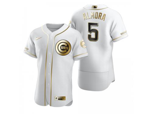 Men Chicago Cubs Albert Almora Jr. Nike White Golden Edition Jersey