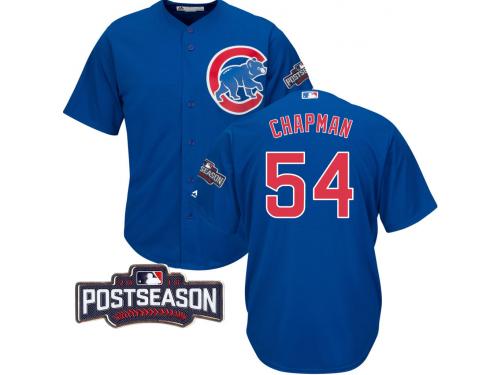 Men Chicago Cubs Aroldis Chapman #54 NL Central Division Champions Royal 2016 Postseason Patch Cool Base Jersey