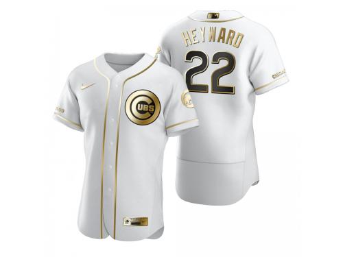 Men Chicago Cubs Jason Heyward Nike White Golden Edition Jersey
