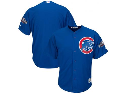 Men Chicago Cubs NL Central Champions Royal 2016 Postseason Patch Cool Base Jersey