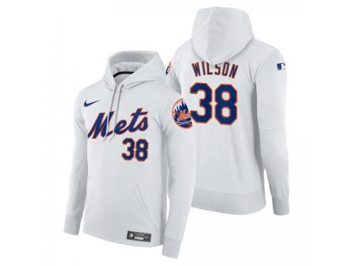 Men New York Mets Justin Wilson Nike White Home Hoodie
