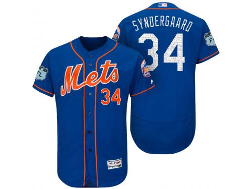 Men New York Mets Noah Syndergaard #34 Royal 2017 Spring Training Grapefruit League Patch Authentic Collection Flex Base Jersey
