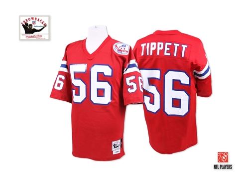 Men NFL New England Patriots #56 Andre Tippett Throwback Red Mitchell and Ness Jersey
