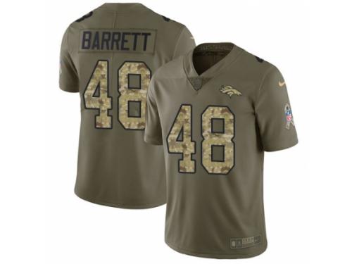 Men Nike Denver Broncos #48 Shaquil Barrett Limited Olive/Camo 2017 Salute to Service NFL Jersey