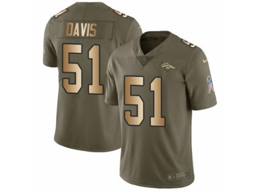 Men Nike Denver Broncos #51 Todd Davis Limited Olive/Gold 2017 Salute to Service NFL Jersey