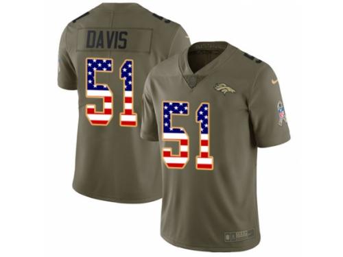 Men Nike Denver Broncos #51 Todd Davis Limited Olive/USA Flag 2017 Salute to Service NFL Jersey