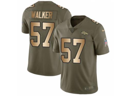 Men Nike Denver Broncos #57 Demarcus Walker Limited Olive/Gold 2017 Salute to Service NFL Jersey