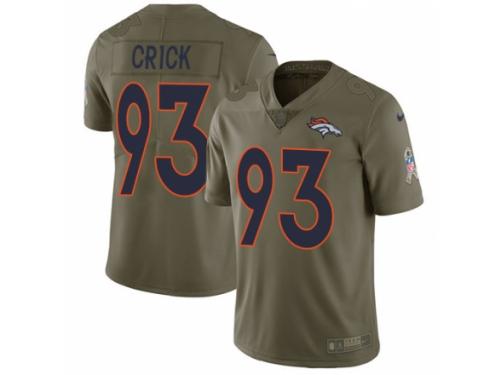 Men Nike Denver Broncos #93 Jared Crick Limited Olive 2017 Salute to Service NFL Jersey
