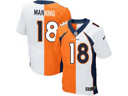 Men Nike NFL Denver Broncos #18 Peyton Manning TeamRoad Two Tone Limited Jersey