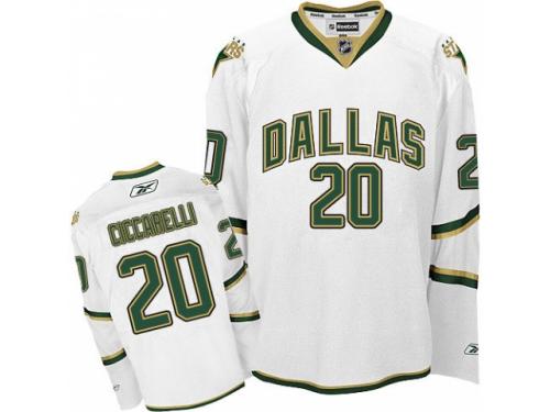 Men Reebok Dallas Stars #20 Dino Ciccarelli Premier White Third NHL Jersey