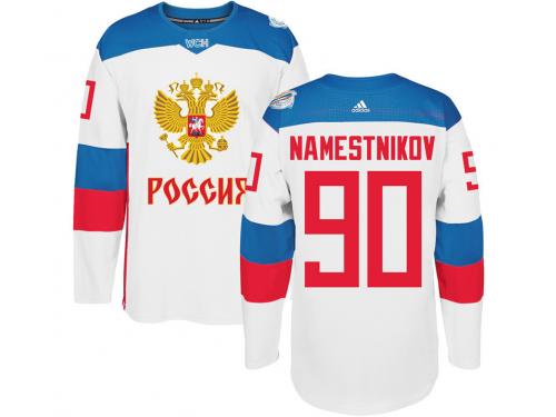 Men Team Russia #90 Vladislav Namestnikov 2016 World Cup of Hockey White Adidas Jerseys