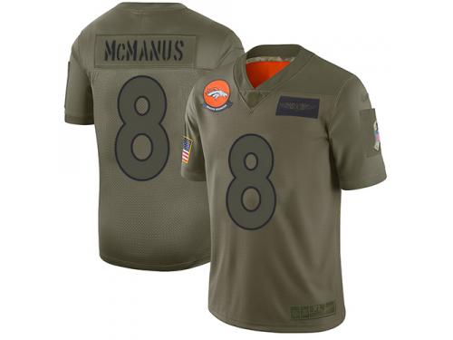 Men's #8 Limited Brandon McManus Camo Football Jersey Denver Broncos 2019 Salute to Service