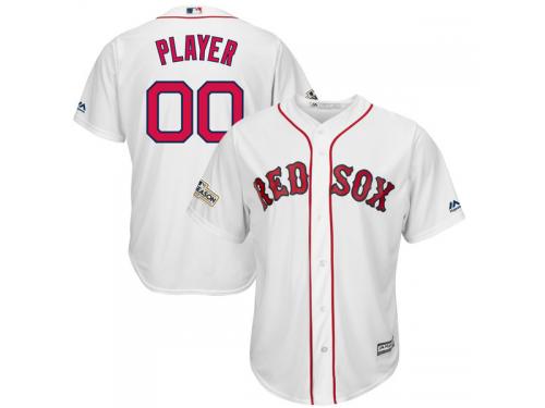 Men's Boston Red Sox Majestic White 2017 Postseason Cool Base Custom Jersey