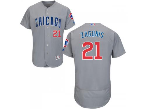 Men's Chicago Cubs #21 Mark Zagunis Majestic Road Gray Flex Base Authentic Collection Jersey