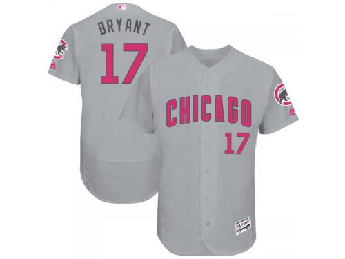Men's Chicago Cubs Kris Bryant Majestic Gray Mother's Day Flex Base Jersey