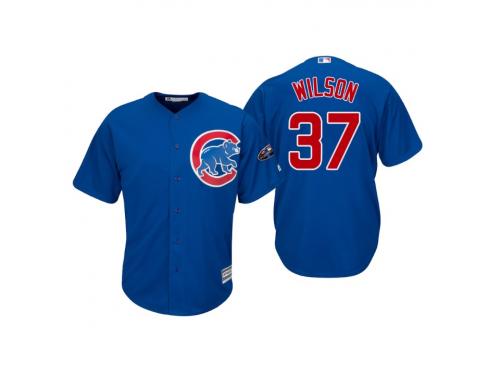 Men's Cubs 2018 Postseason Alternate Royal Justin Wilson Cool Base Jersey