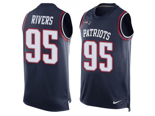 Men's Derek Rivers #95 Nike Navy Blue Jersey - NFL New England Patriots Player Name & Number Tank Top