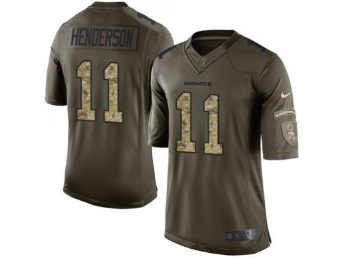 Men's Limited Carlos Henderson #11 Nike Green Jersey - NFL Denver Broncos Salute to Service