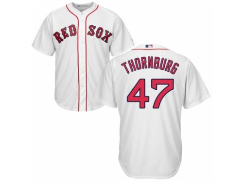 Men's Majestic Boston Red Sox #47 Tyler Thornburg White Home Cool Base MLB Jersey