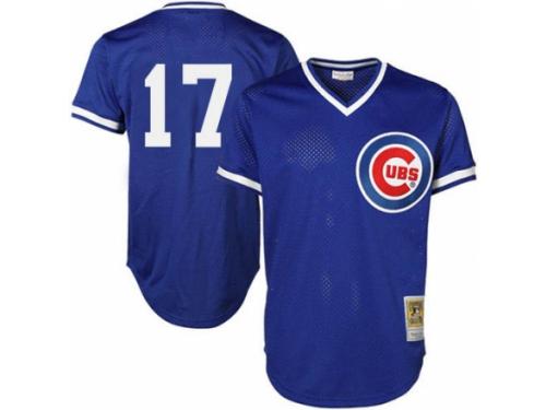 Men's Majestic Chicago Cubs #17 Kris Bryant Royal Blue Throwback MLB Jersey