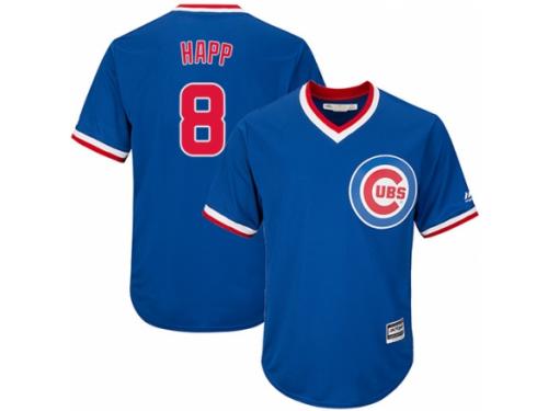 Men's Majestic Chicago Cubs #8 Ian Happ Royal Blue Cooperstown Cool Base MLB Jersey