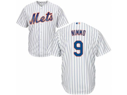 Men's New York Mets #9 Brandon Nimmo Majestic White-Royal Cool Base Jersey