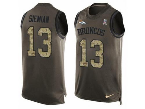 Men's Nike Broncos #13 Trevor Siemian Green Men's Stitched NFL Salute To Service Tank Top