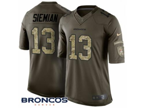 Men's Nike Denver Broncos #13 Trevor Siemian Limited Green Salute to Service NFL Jersey