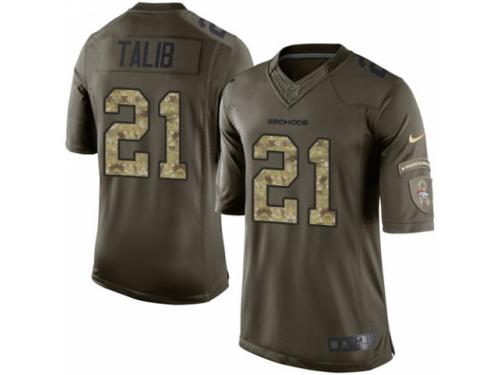 Men's Nike Denver Broncos #21 Aqib Talib Limited Green Salute to Service NFL Jersey