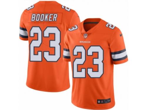 Men's Nike Denver Broncos #23 Devontae Booker Limited Orange Rush NFL Jersey