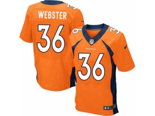 Men's Nike Denver Broncos #36 Kayvon Webster Elite Orange Team Color NFL Jersey