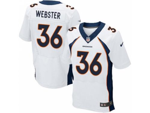 Men's Nike Denver Broncos #36 Kayvon Webster Elite White NFL Jersey
