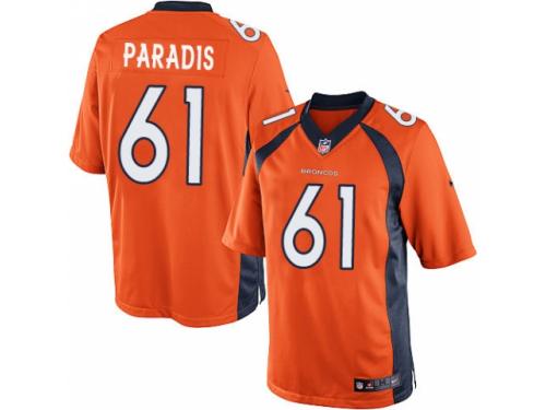 Men's Nike Denver Broncos #61 Matt Paradis Limited Orange Team Color NFL Jersey