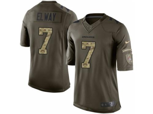 Men's Nike Denver Broncos #7 John Elway Limited Green Salute to Service NFL Jersey